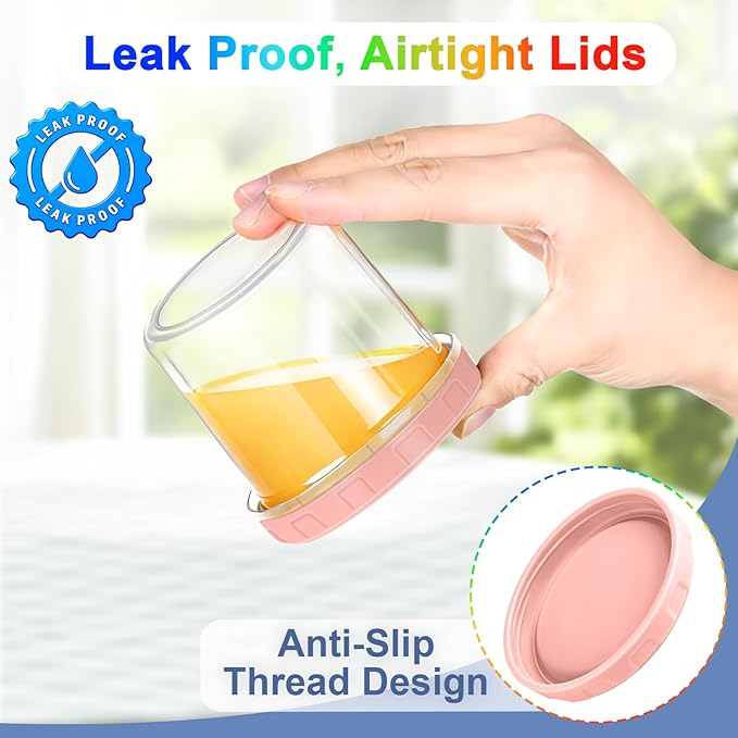 6pcs 10 oz Plastic Containers with Screw Lids, Reusable Clear Food Storage Containers with Pen and Brush for Snack Salad Fruit, Leakproof Small Freezer Containers, Microwave & Dishwasher Safe