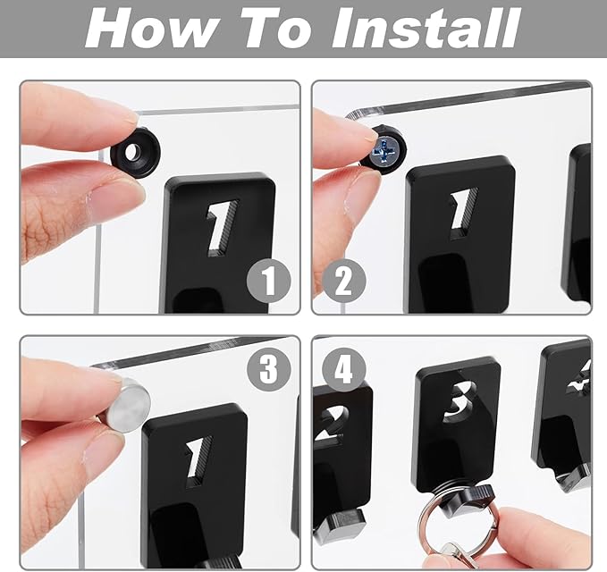 Acrylic Key Board with 30 No. Hooks Wall Mount Key Rack Holder Hanger Storage Collection for School, Garage, Car Dealer, Office, Hotel, Real Estate(Transparent)