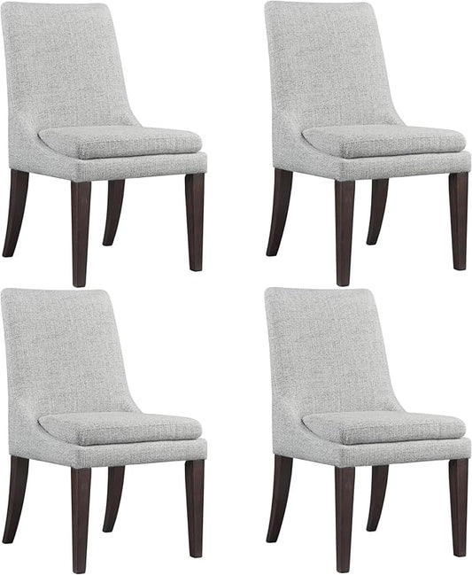 Upholstered Dining Chairs Modern Sidechair Performance Fabric High Back Armlesschair for Diningroom Kitchen,Light Grey,Set of 4(2 Box)