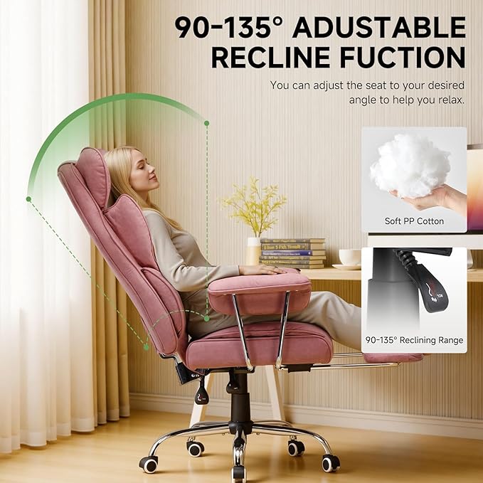 COMHOMA Big and Tall Gaming Chair with Pocket Spring Lumbar Support, Ergonomic Office Chair with Footrest, Executive Desk Chair with Outward Fixed Soft Armrests, Computer Chair with High Back, GYPK