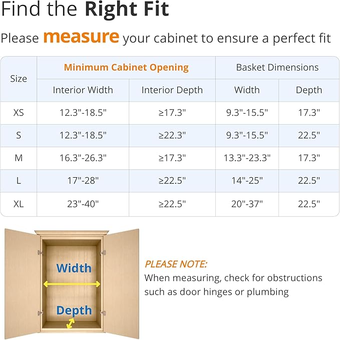 Pull Out Drawer Cabinet Organizer, Expandable Slide Out Storage Shelves - Heavy Duty, Durable and Smooth Slide-Out, 12.3"~18.3" Wide x 22.5" Deep, 2 Pack