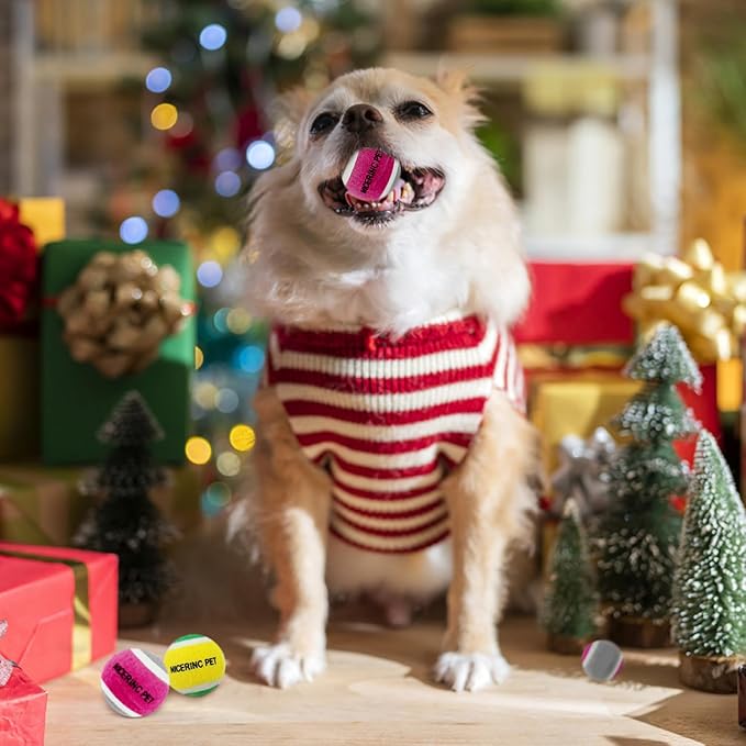 HOCTRAKA, NICERINC PET X-Small Dog Tennis Balls Dog Toys Ball 1.5" Pack of 12, Fit Ball Launchers