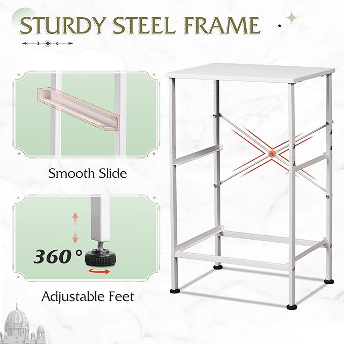 WLIVE White Night Stand, Small Dresser with 2 Drawers & Wooden Top, Nightstand with Fabric Bins, Bedside Table End Table for Bedroom, Closet, Entryway, College Dorm, White