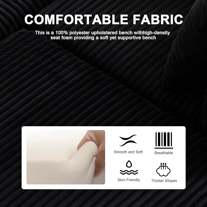 106" Modular Sectional Sofa, Modern Cloud L-Shape Couch with Ottoman Chaise, Comfy Deep Seat Chenille Boneless Couches for Living Room, No Assembly Required, Black