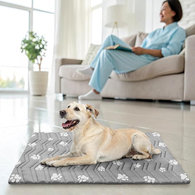 SCENEREAL Dog Cooling Mat for Crate, Thicken Self-Cooling Dog Pad Reversible (Cool & Warm), 48"x28" Pet Cool Bed for M Large XL Dogs,Kennel Sofa Mats Machine Washable, Durable Non-Toxic Gel, Outdoor