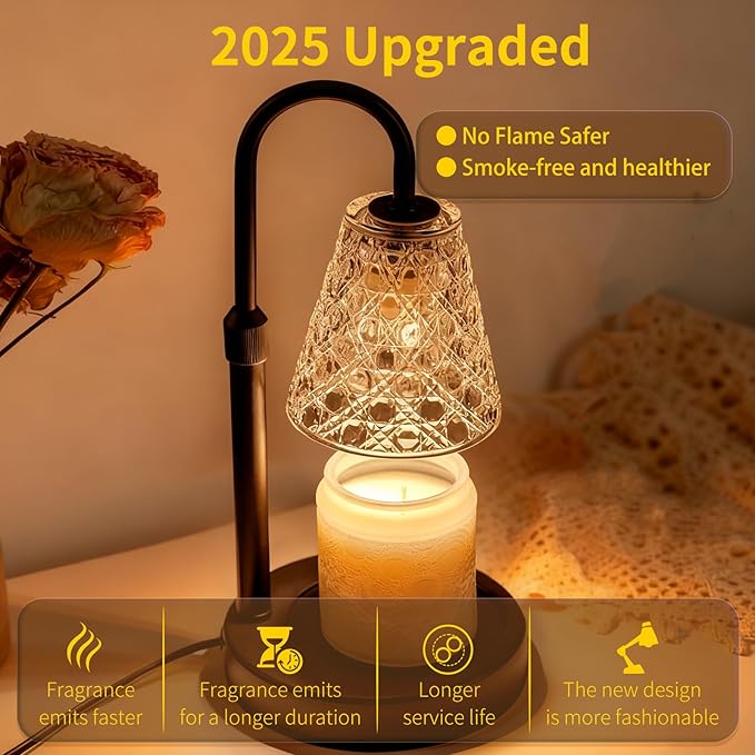 Candle Warmer Lamp with Timer Dimmable, Christmas Birthday Gifts for Women Mom, House Warming Gifts New Home Decor, Wax Melt Warmer for Jar Candles