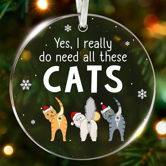 Cat Ornament for Christmas Tree Decorations Starring Cats for 2025, Funny Ornaments Ideal for Kitty Lovers, Unique, Perfect for Sprucing Up Christmas Festivities