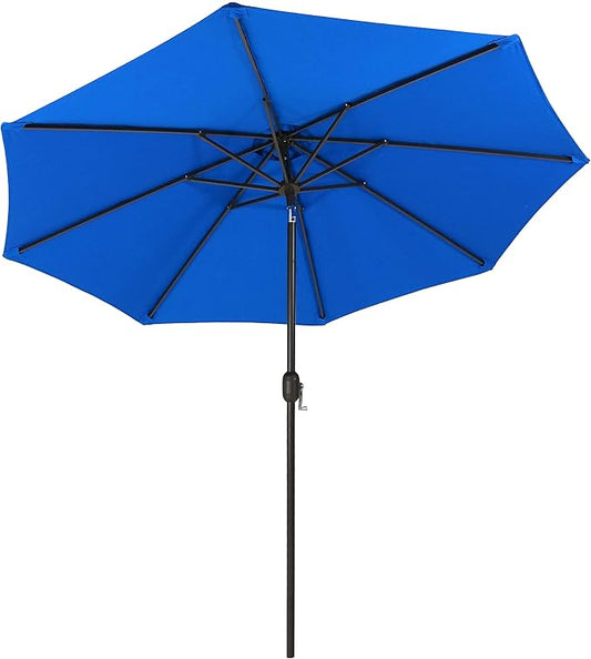 Sunnydaze Sunbrella 9-Foot Patio Umbrella with Auto Tilt and Crank - Rust Resistant Aluminum Pole