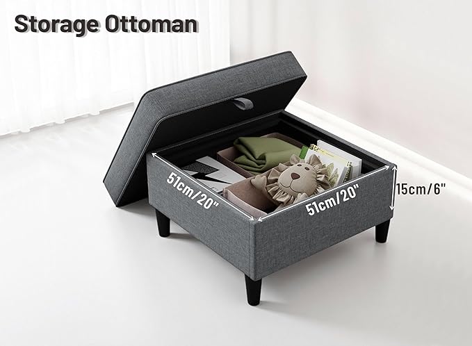 Sectional Sofas Couches for Living Room Convertible 3-Seater 78" L Shaped Couch for Small Spaces, Grey Pet-Friendly Modern Linen Fabric Sofa & Washable Covers for Apartments Studios Dorms