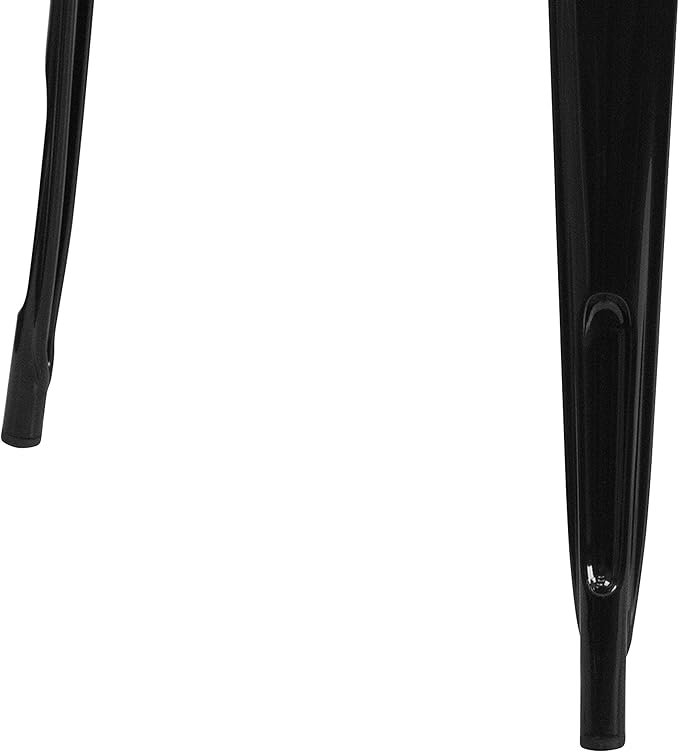 EMMA + OLIVER Commercial Grade 31.5" Square Black Metal Indoor-Outdoor Table