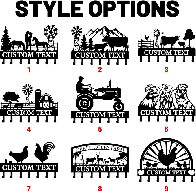 Personalised Metal Key Holder for Wall, Roosters Hens Key Holder Wall Mount, Chicken Wall Art Decor, Key Organizer Hanger for Kitchen Farmhouse Hallway Office, Housewarming Gifts