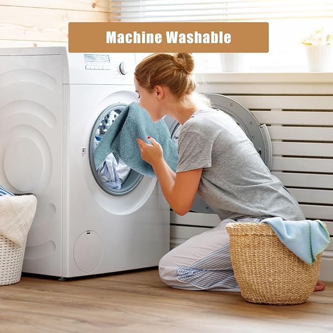 SEMAXE Hand Towel for Bathroom, 100% Combed Cotton Towel with Hanging Loop, Hotel Quality Absorbent Towel, Solid Colored Simple Style, 1 Pc Blue Hand Towel, 550 GSM, 27" L x 16" W