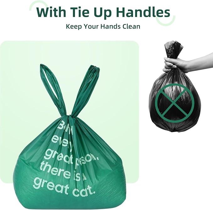 125 Count Cat Poop Bags Large Pet Waste Sacks with Handles, Disposable Litter Bags for Pet Poop, Extra-Thick Waste Bags Easy Tie Leak-Proof Strengthen Unscented