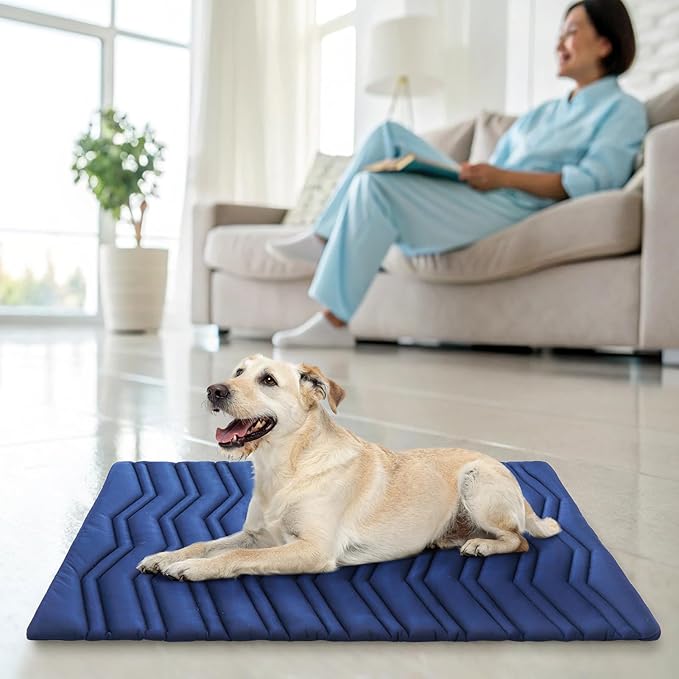 SCENEREAL Dog Cooling Mat for Crate, Thicken Self-Cooling Dog Pad Reversible (Cool & Warm), 48"x28" Pet Cool Bed for M Large XL Dogs,Kennel Sofa Mats Machine Washable, Durable Non-Toxic Gel, Outdoor