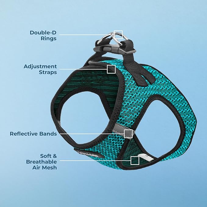 Best Pet Supplies Voyager Step-in Air Harness - All Weather Mesh, Reflective, No Pull Harness for Dogs, Cats - Secure with Hook & Loop Fastener, Buckle, Double D-Rings - Tone, L