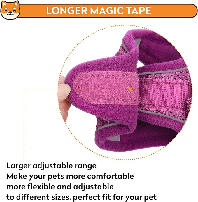 Dog Harness with Leash Set, No-Pull Step-in Reflective Pet Harness with 1 Leash Clips, Adjustable Soft Padded Easy Walk Dog Vest for Small Medium Large Dogs, Cats(Rose Red, XXXSmall)