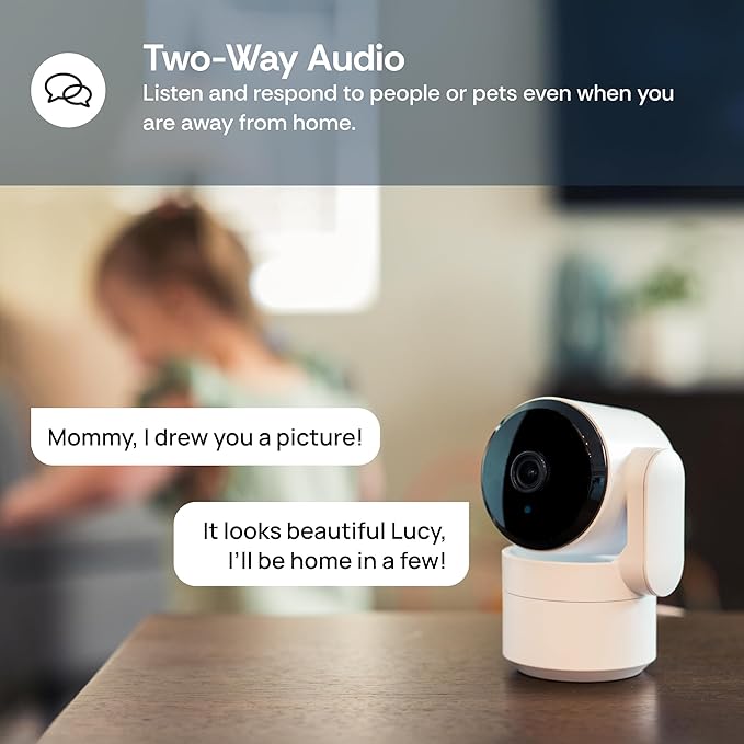 Luna Cameras for Home Security Indoor, Advanced AI Motion Detection, 360° Pan/Tilt, Plug-in, Night Vision, 2.4GHz WiFi, 2-Way Audio, Pet Camera with Phone App, Easy DIY Surveillance System (Black)