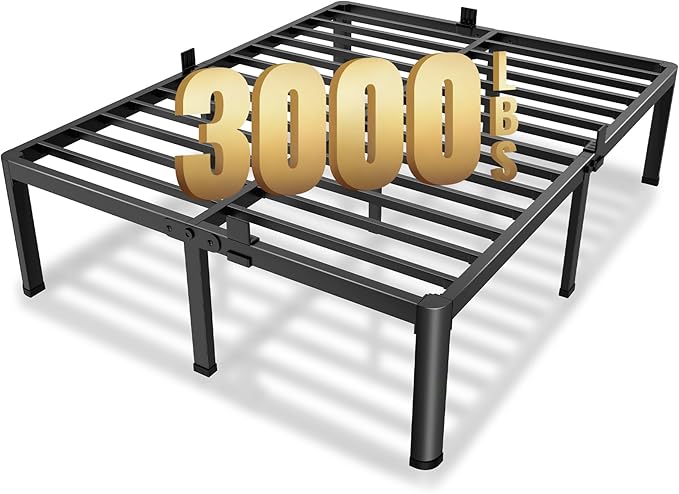 MAF 14 Inch California King Metal Platform Bed Frame with Round Corner Legs, 3000 LBS Heavy Duty Steel Slats Support, Noise Free, No Box Spring Needed, Easy Assembly