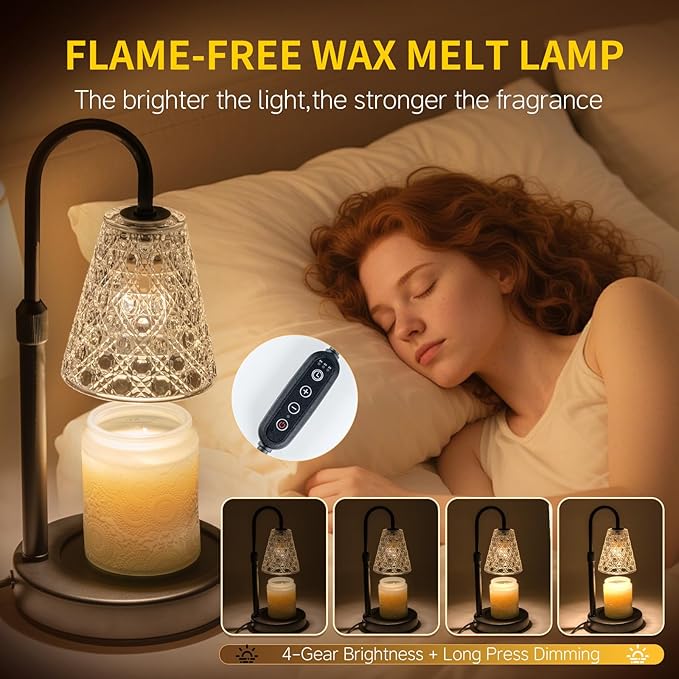 Candle Warmer Lamp with Timer Dimmable, Christmas Birthday Gifts for Women Mom, House Warming Gifts New Home Decor, Wax Melt Warmer for Jar Candles