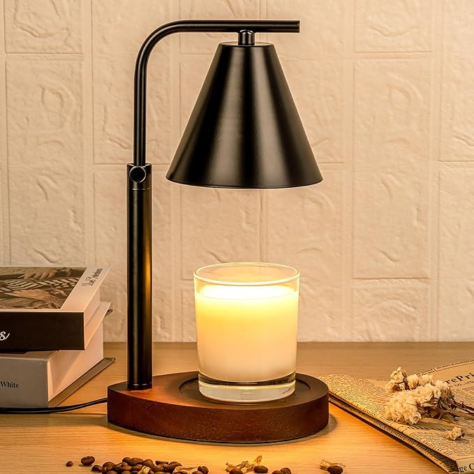 Marycele Black Candle Warmer Lamp with Timer, Height Adjustable Electric Lamp Candle Warmer, Black Home Room Decor Aesthetic, Birthday Gifts for Women Men