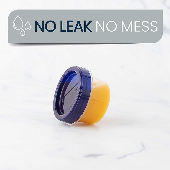 PLASTICPRO Deli Containers Clear bottom With blue Top Twist on Lids Reusable, Stackable, Food Storage Freezer Container (6, 4 OUNCE)