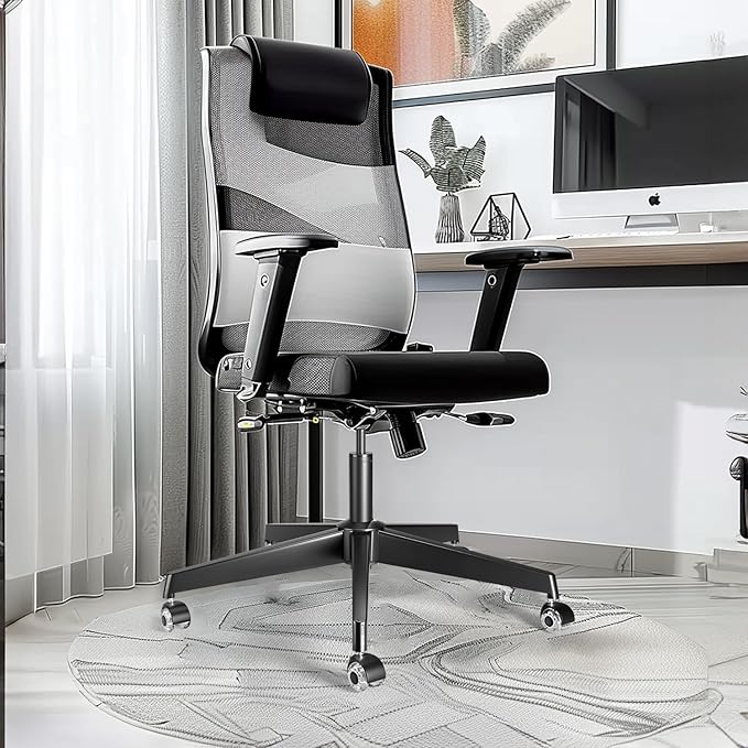 MASTERY MART 28 Inch Office Chair Base, Heavy Duty 2400 Lbs, Reinforced Metal Desk Chair Replacement, Universal Gas Cylinder Hole Caster Socket, Matte Black