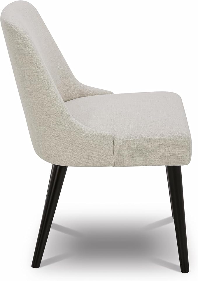 CHITA Mid-Century Modern Dining Chair, Upholstered Fabric Accent Chairs, Set of 2,Performance Fabric in Linen