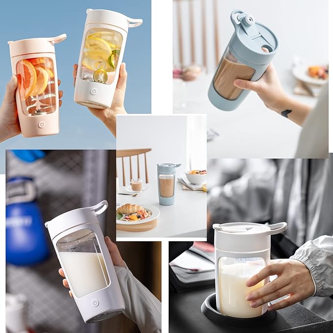 Electric Shaker Bottle, Blender Bottles For Protein Mixes, | Tritan | BPA Free| Portable Mixer Cup, Rechargeable Shake Cups And Meal Replacement Shakes, 22 oz(Black)