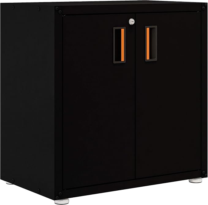 for Home Ready-to-Assemble Steel Cabinet with Two Doors (Black)