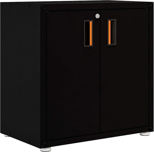 for Home Ready-to-Assemble Steel Cabinet with Two Doors (Black)