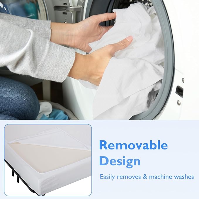 FDW | 5 Inch Twin XL Mattress | Medium Firm | Gel Memory Foam Mattress | White | Bed in a Box, CertiPUR-US Certified | Pressure Relief, Cooling Ventilated Foam | Washable Removable Cover