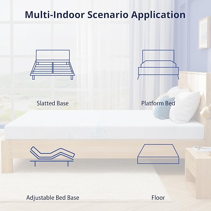 EGOHOME 6 Inch Twin Mattress for Kids, Gel Memory Foam with Charcoal, Fiberglass Free, CertiPUR-US Certified, Temperature-Regulating, Washable Cover, Medium Firm, Bed in a Box, 75"x38"x6"