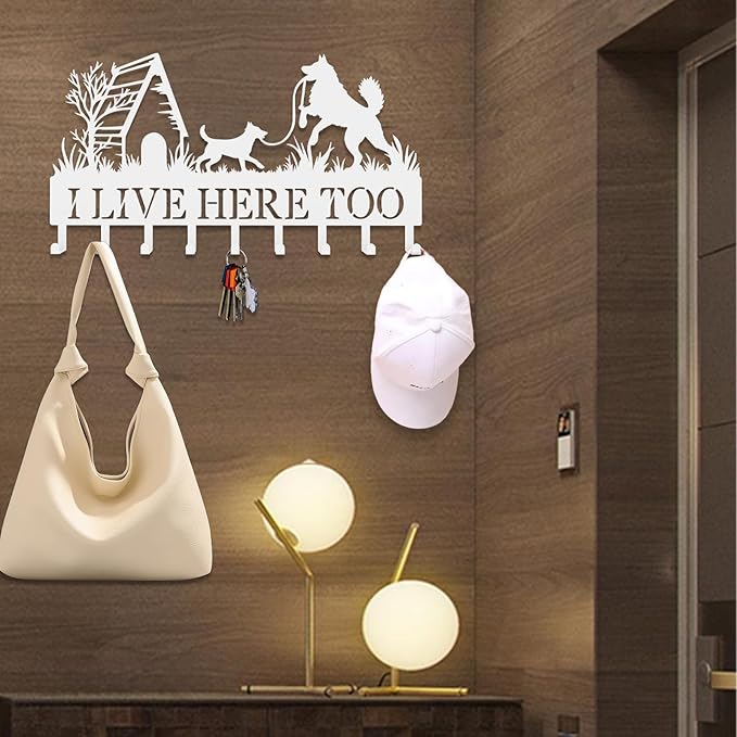 Custom Metal Key Rack Hooks, Personalized Key Holder for Wall, Dog, Dog House Theme Wall Decoration Key Hooks, Key Hanger Organizer for Living Room, Entryway, Pet House, Bedroom Decor