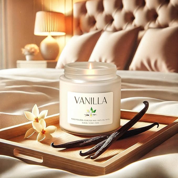 Vanilla Candle, Soy Candles for Women, Soy Candles for Home Scented, 2 Pack Aromatherapy Candle Gift Set for Relaxing, Stress Relief & Home Decor