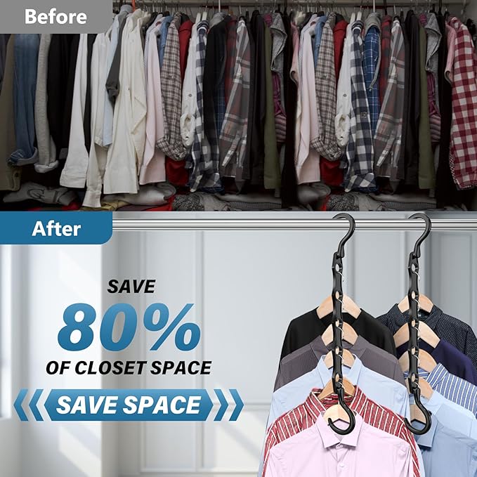 36 Pack Hangers Space Saving Magic Plastic Hanger Organizer Shirt Space Saving Hangers, Multi Space Saver Clothes Hangers for Closet Organizers Storage College Dorm Room Essentials
