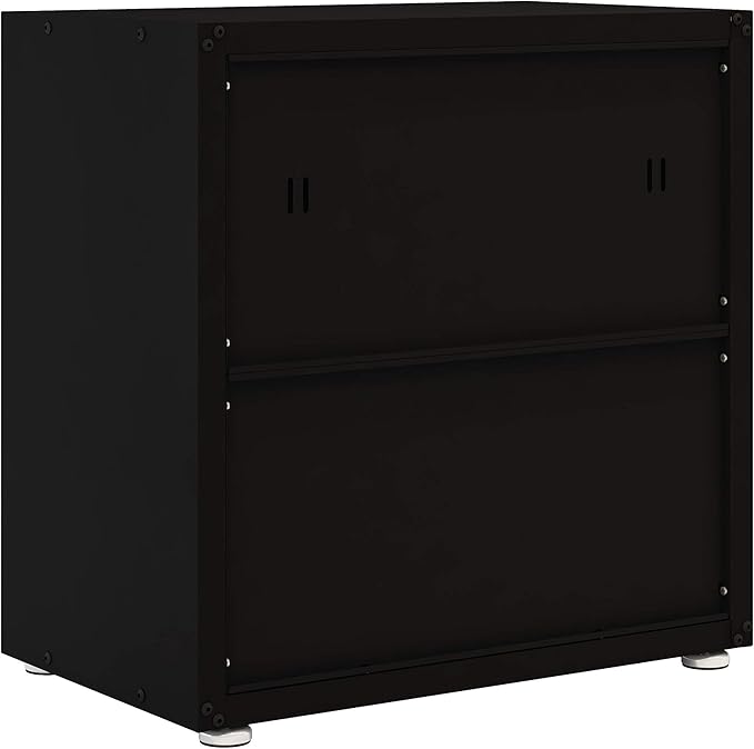 for Home Ready-to-Assemble Steel Cabinet with Two Doors (Black and Grey)
