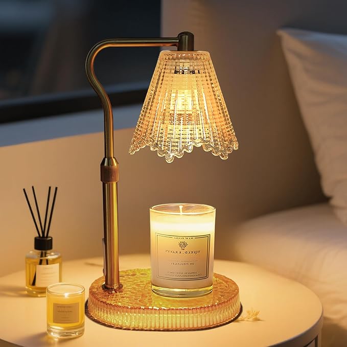 Candle Warmer Lamp with Timer Dimmable, Birthday Gifts for Women Mom, House Warming Gifts New Home Decor, Wax Melt Warmer for Jar Candles with 2 Bulbs