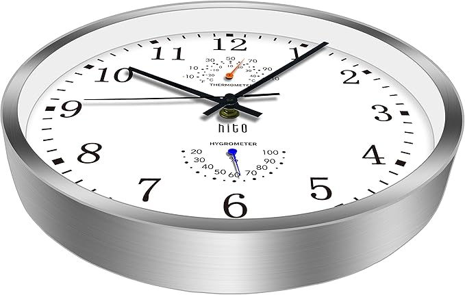 HITO 14 Inch Silent Wall Clock Battery Operated, Large Wall Clock for Living Room Decor, Office, Classroom, Bedroom
