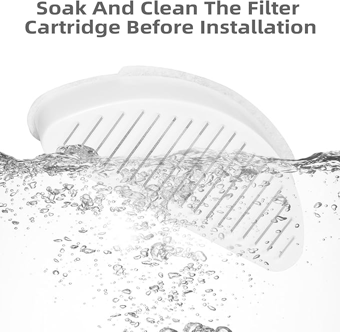 3 Pack Cat Fountain Filters - Compatible with Cat Water Dispenser, 67oz/2L Automatic Water Feeder (3 Filters+6 Sponges)