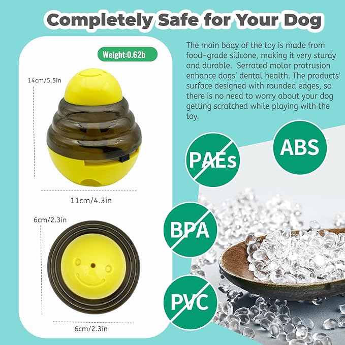 Dog Treat Toy - Interactive for Bored Treat Dispensing Enrichment Dog Puzzle Toy Food Puzzles Ball for Mental Stimulation Boredom Buster for Small Medium Large Dogs(E)