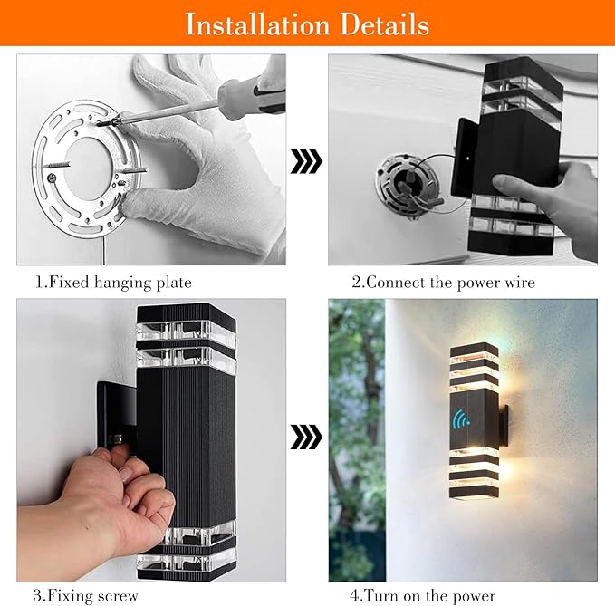 6 Pack Dusk to Dawn Outdoor Light Fixture,14W IP65 3000K 1100LM Warm White,Exterior Lights for House, Up and Down Outdoor Sconce Lights, Aluminum Outdoor Lights for House Porch Garage