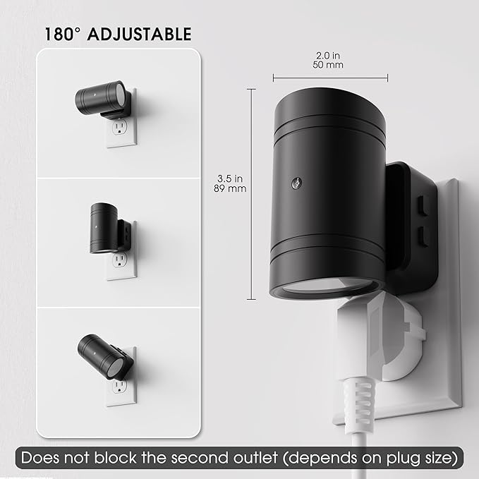 Briignite Night Lights Plug into Wall, 3CCT Modern LED Night Light Plug in, Dusk to Dawn Sensor, 3000KĀ0Kŀ0K Change Nightlight,Dimmable NightLight for Hallway, Bedroom, Stairway, 2 Pack