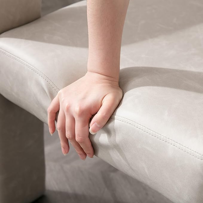 Set of 2 Modern PU Leather Upholstered Dining Chairs with Open-Back, Cute Barrel Side Chairs Kitchen Armchair Accent Chairs for Dining Room Bedroom, Grey