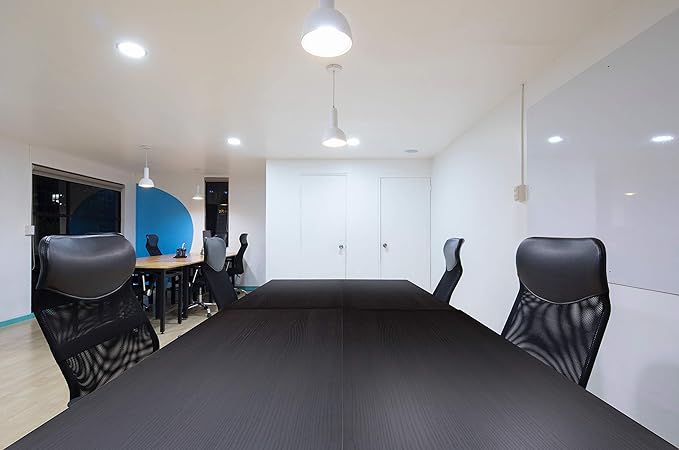 55 inch Large Computer Desk Wood, Modern Simple Style Desk for Home Office, Bedroom, Study Student Writing Desk, Small Spaces, Black Metal Frame, Dark Walnut Top