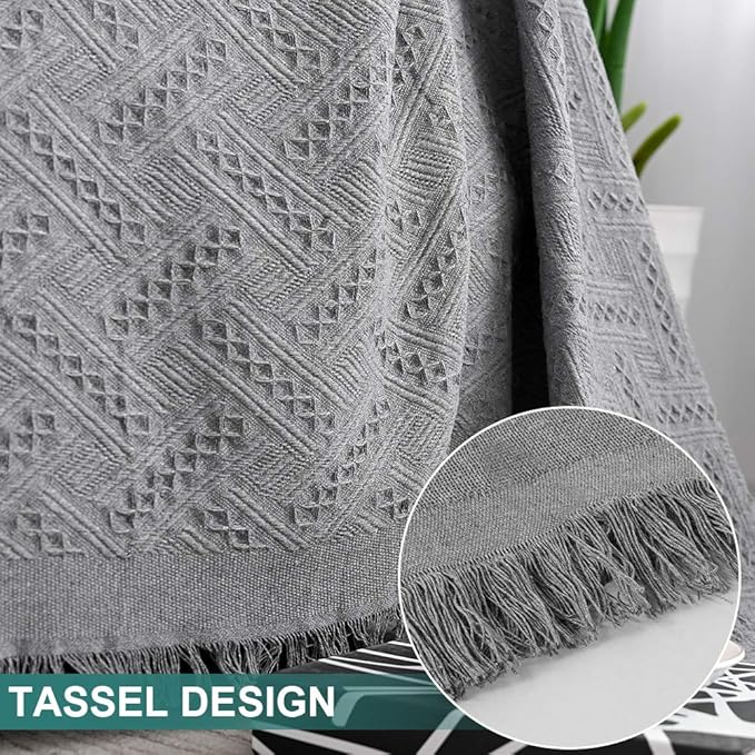 MYSKY HOME Sofa Cover, Couch Covers for 2 Cushion Couch, Geometrical Couch Cover Living Room Sofa Throws Sofa Slipcovers for Pets, & Kids (X-Large, 71" x 118", Grey)