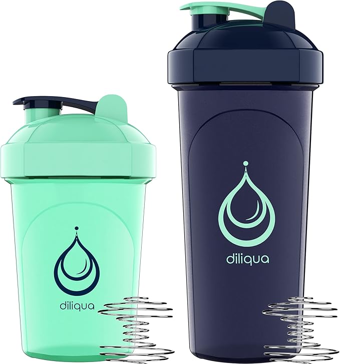 10 PACK, Shaker Bottles with Wire Whisks for Protein Mixes | Leakproof Blender Shaker Bottle Pack| BPA-Free & Dishwasher Safe | 5 Large 28-oz & 5 Small 20-oz shaker bottle | Shaker Cups for shakes