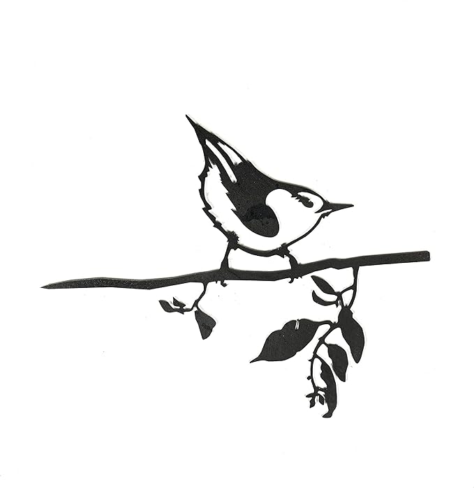 METALBIRD - Nuthatch - Outdoor Tree Ornaments in Corten Steel - Metal Art Proudly Made in The USA
