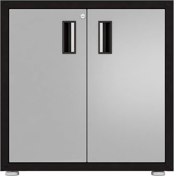for Home Ready-to-Assemble Steel Cabinet with Two Doors (Black and Grey)