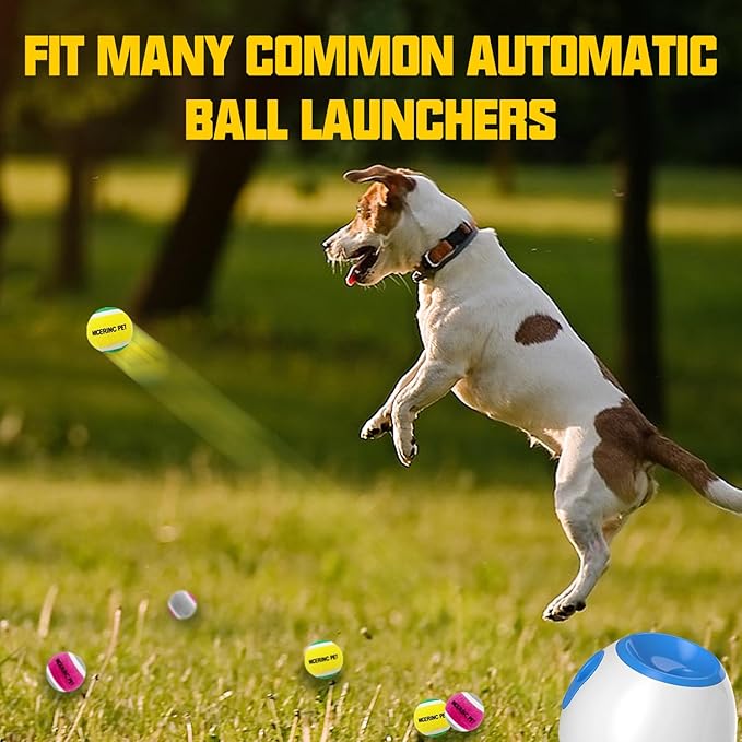 HOCTRAKA, NICERINC PET X-Small Dog Tennis Balls Dog Toys Ball 1.5" Pack of 12, Fit Ball Launchers