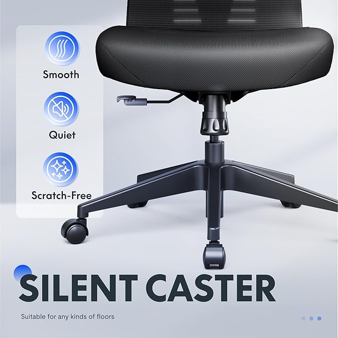 FLEXISPOT OC3 Pro Ergonomic Office Chair High Back Computer Chair with Flexible Flip-up Armrest/8-Level Lumbar Support, High Elastic Foam Seat Cushion, Chairs for Home Office Working Studying, Black